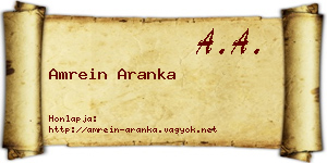 Amrein Aranka névjegykártya