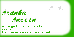 aranka amrein business card